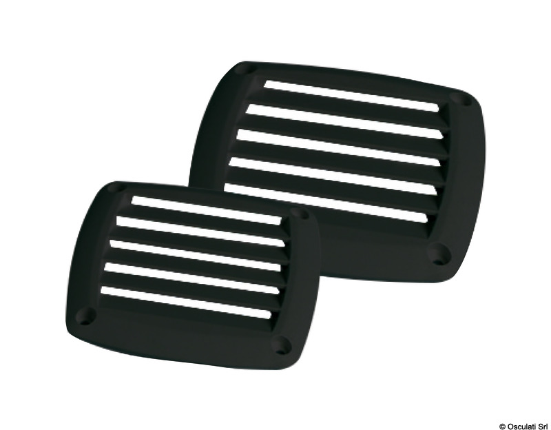 ABS louvred vent black 85x85 mm